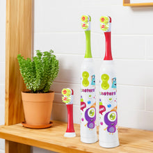 Charger l'image dans la galerie, Pack 3 brosses à dents et dentifrice : électrique rotative enfant 3+ ans, lumineuse LED, 2en1 adulte Néonov + dentifrice 0-5 ans sans nanoparticules