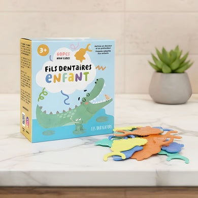 Fils dentaires pour enfant (Jumbo Pack de 60 bâtonnets, non cirés)