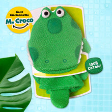 Charger l'image dans la galerie, Gant de toilette Marionnette Monsieur Croco en 100% coton doux!