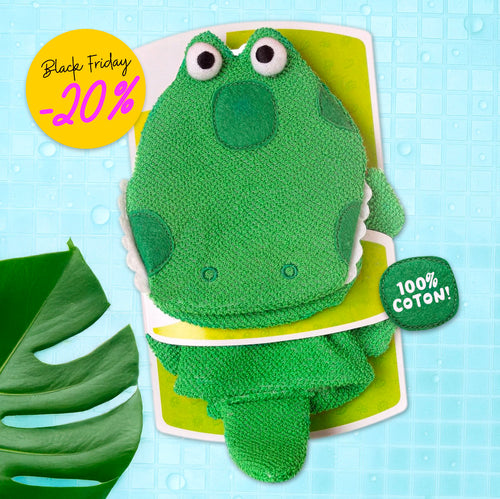 Gant de toilette Marionnette Monsieur Croco en 100% coton doux!