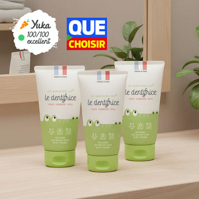 Lot de 3 dentifrices naturel pour bébé sans nanoparticule