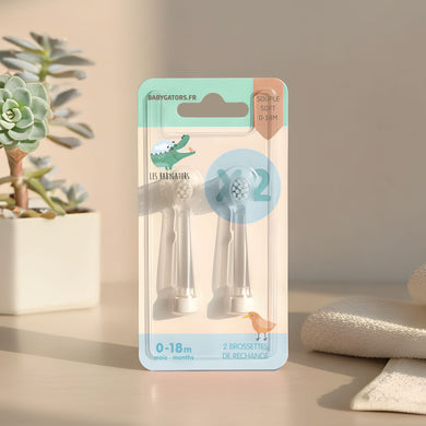 Pack de 2 Brossettes pour la Brosse à dents sonique avec smart timer 0-18 mois