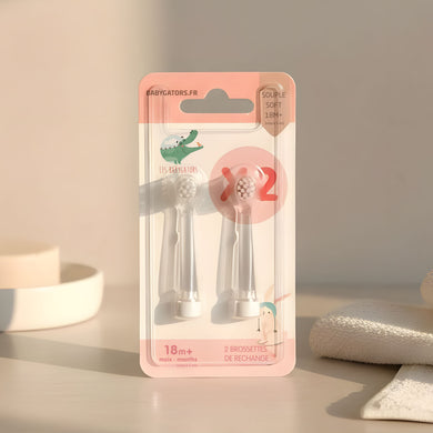 Pack de 2 Brossettes pour la brosse à dents sonique avec smart timer 18m+ (jusqu'à 5 ans)